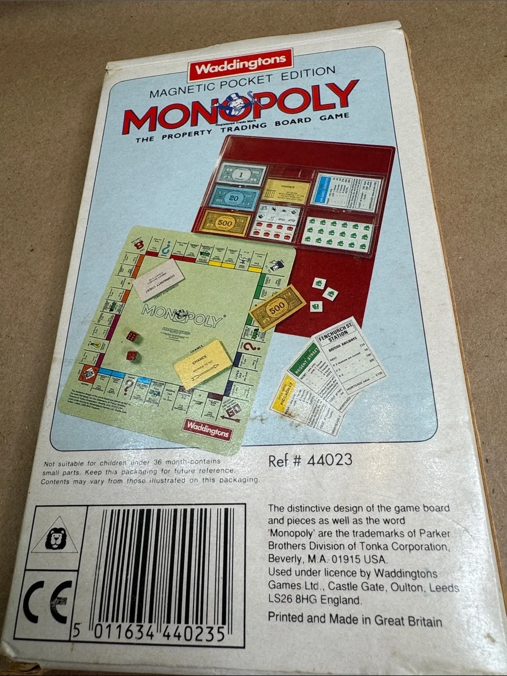 Vintage British Travel Monopoly Magnetic Pocket Edition - Green & Red